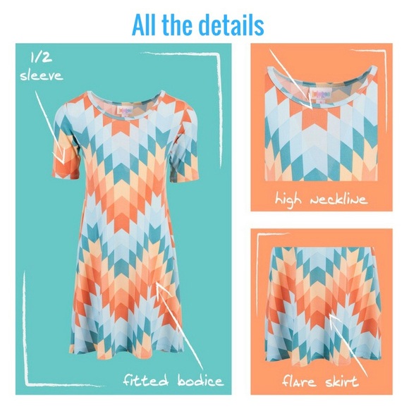 FINAL Price LuLaRoe Kids Adeline Midi Flare Dress - Picture 7 of 8